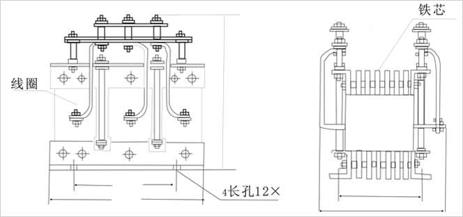 BP1频敏变阻器外型及安装尺寸图